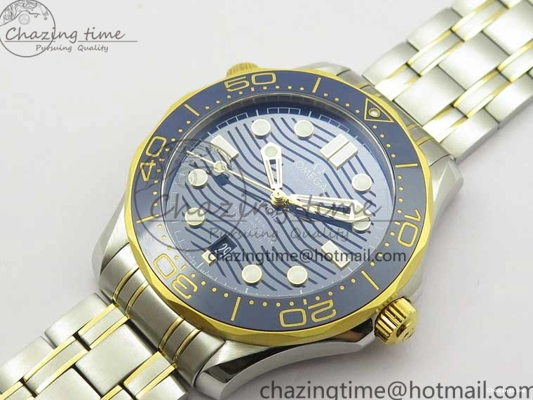0503 2018 Seamaster Diver 300M SS YG VSF 1:1 Best Edition YG Bezel Blue Dial on SS YG Bracelet A Effortless 7897